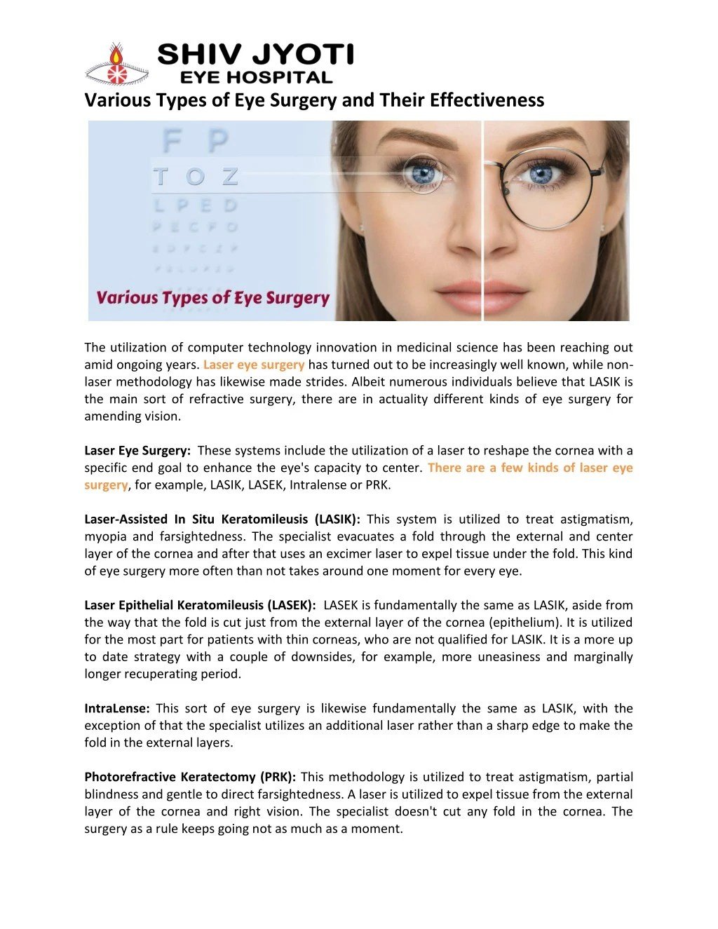 Types of Laser Eye Surgery and Your Eligibility for Each
